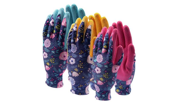 Town & Country Women's Triple Pack Floral Gardening Gloves