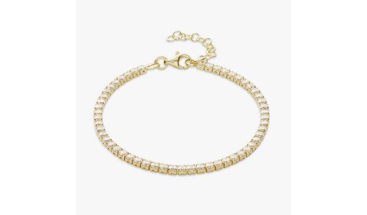 Revere 9ct Gold Plated Sterling Silver Tennis Bracelet
