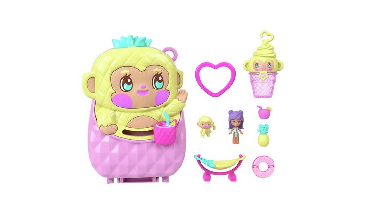 Polly Pocket Pineapple Monkey Compact Doll Playset