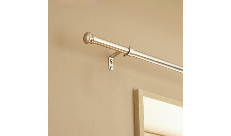Argos Home Extendable Metal Cap Nickel Curtain Pole - 120 - 210cm