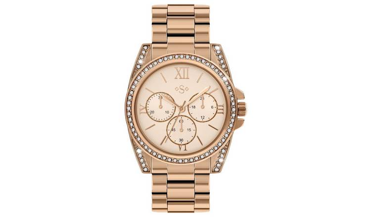 Spirit Ladies Rose Gold Tone Stone Set Bracelet Watch