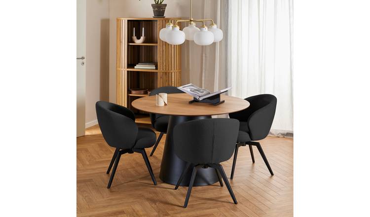 Furniture To Go Soli Black Dining Table & 4 Black Chairs