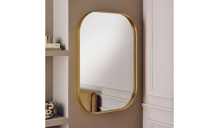 Argos Home Gold Deep Aluminium Rounded Square Wall Mirror - 50x70cm