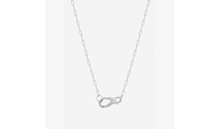 Inicio Silver Plated Infinity Clasp Necklace In Gift Pouch
