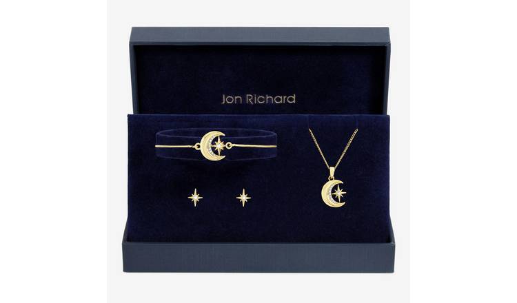 Jon Richard Gold Plated Crystal And Moon Trio Gift Set
