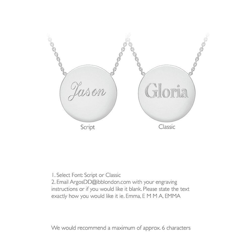 Sterling Silver Personalised Disc Pendant 17 Inch Necklace Review