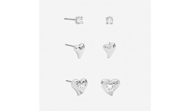 Jon Richard Rhodium Plated Cubic Zirconia Earrings