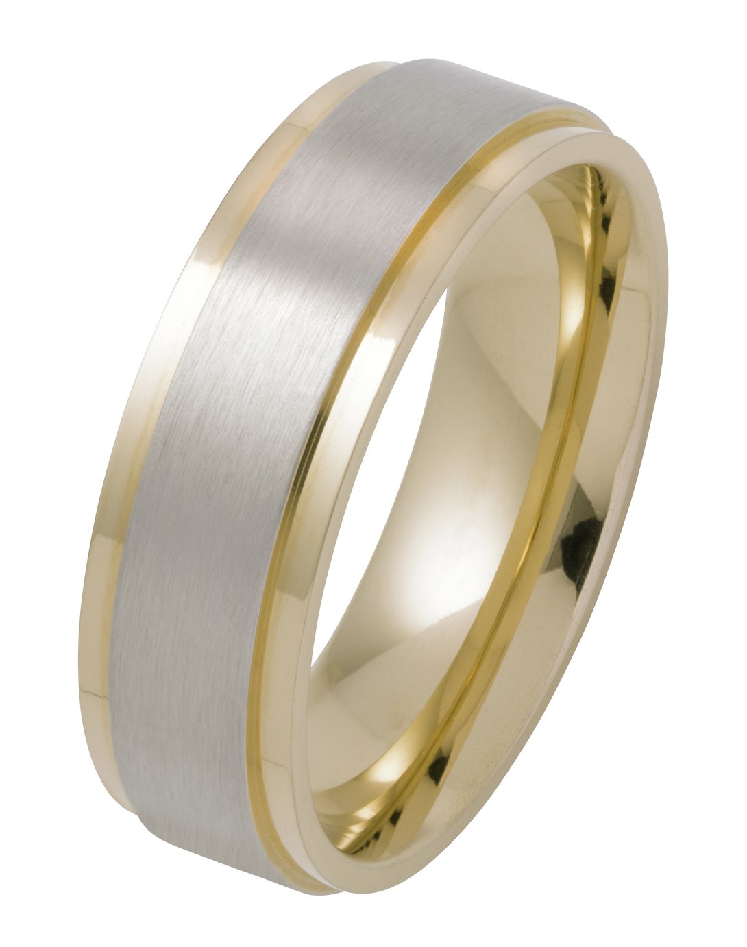 Revere Stainless Steel White & Yellow Colour Wedding Ring -Z Review