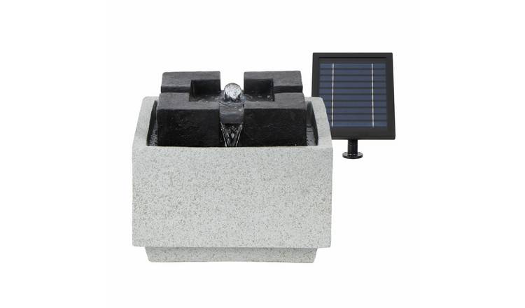 Streetwize Garden Square Raised Solar Water Fountain - Grey