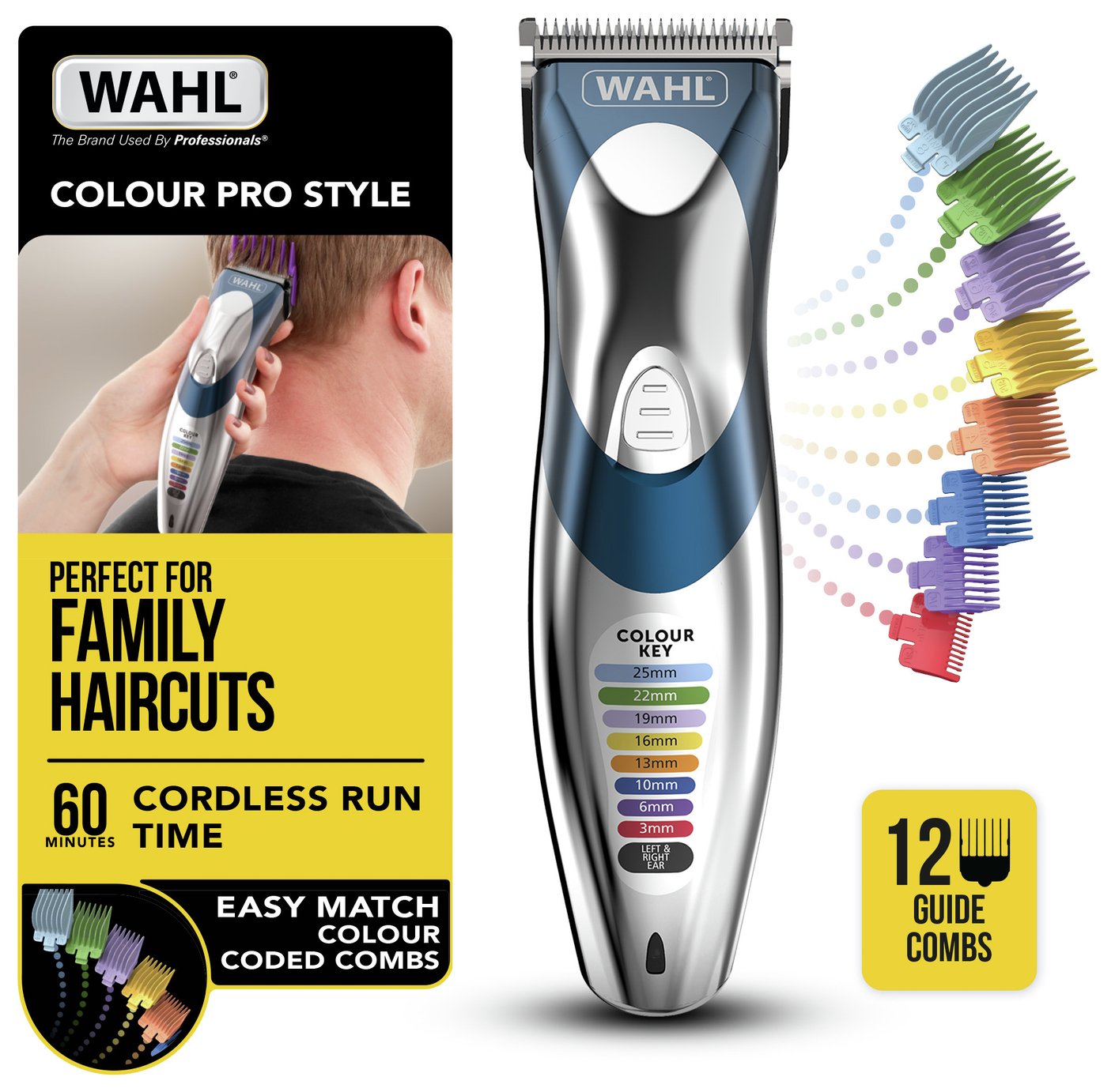 wahl hair clipper colour pro cordless