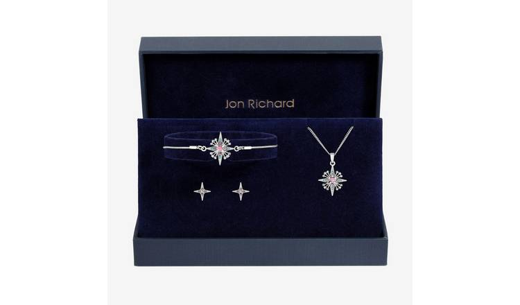 Jon Richard Silver Plated Diamond Cut Star Trio Gift Set