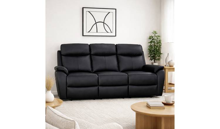 Aspire Kingsmere 3 Seater Power Recliner Sofa - Black