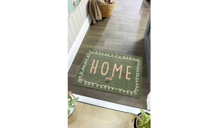 My Mat Home in Bloom Green Doormat - 50x75cm
