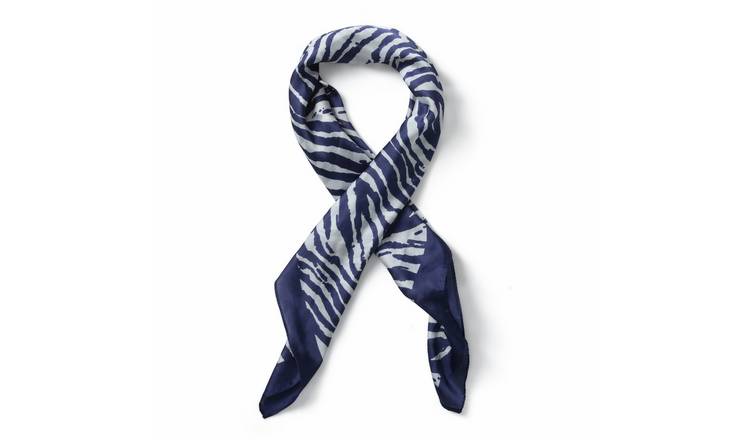 Freedom Blue Zebra Headscarf