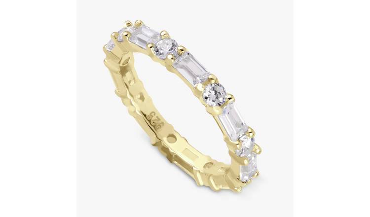 Revere Gold Plated Silver Baguette Eternity Ring- Small