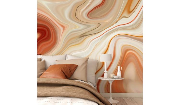 Origin Murals Marbled Ink Cinnamon Wall Mural