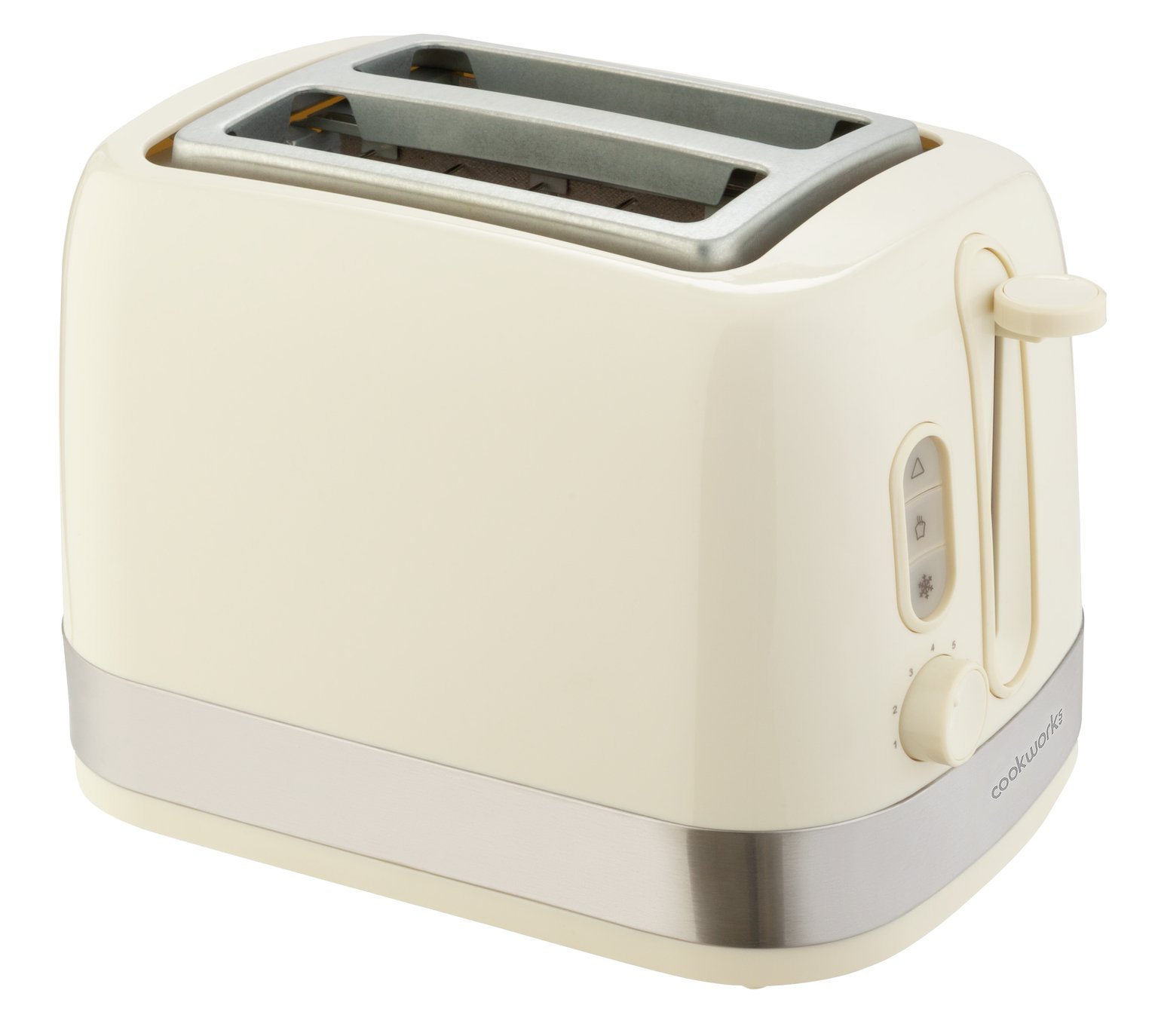 Cookworks Illuminated 2 Slice Toaster - Cream Plastic