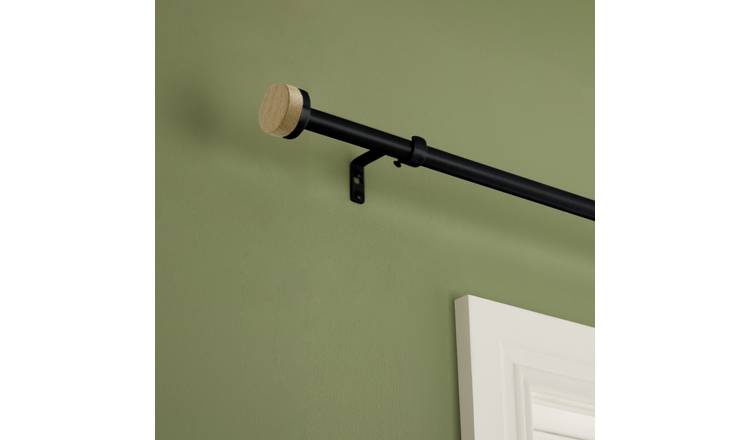 Argos Home Extendable Metal Stud Matte Black Curtain Pole - 110 - 300cm