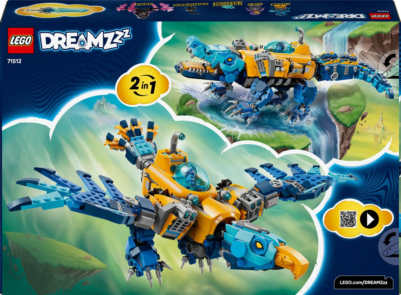 Buy LEGO DREAMZzz 2in1 Crocodile Submarine Toy for Kids 71512