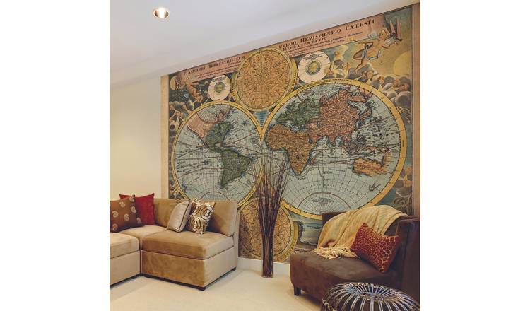 Origin Murals Vintage Map Antique Wall Mural