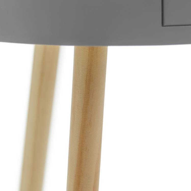 Habitat Otto 1 Drawer Round Bedside Table - Grey 0