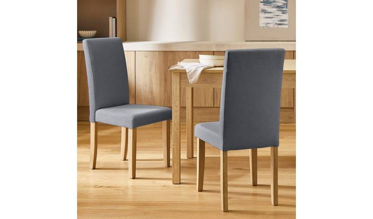 Argos Home Sendi Pair of Fabric Chair - Grey