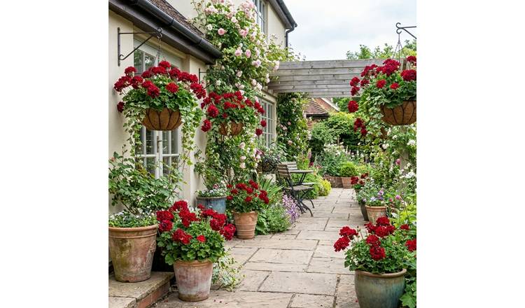 Accelopack Geranium Sunflair Ruben Bedding Plant - Set of 6