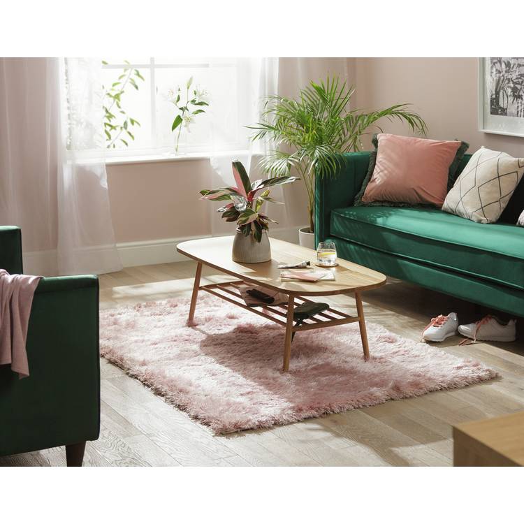Habitat Recycled Plain Blush Shaggy Rug - 230x160cm 0