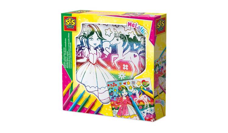 SES Creative Metallic Colouring Canvas Craft Set - Age 5+