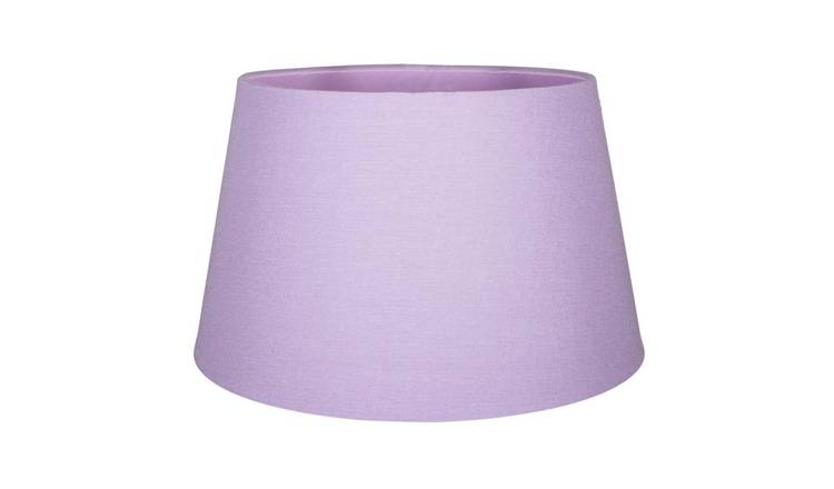 Happy Homewares Soft Lilac Linen Fabric Drum Lampshade - 30cm