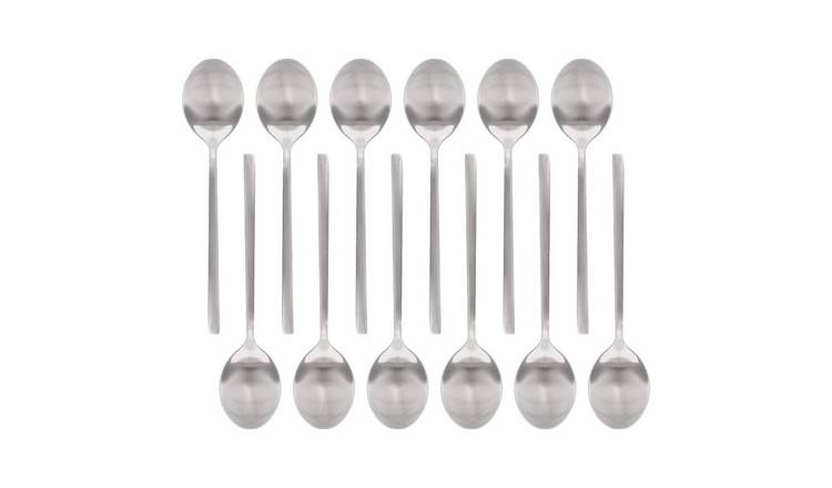 Argon Tableware Stainless Steel Dessert Spoons - Silver - Pack of 12