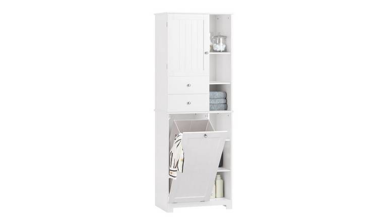 SoBuy 2 Door 2 Drawer Storage Narrow Storage Cupboard - White