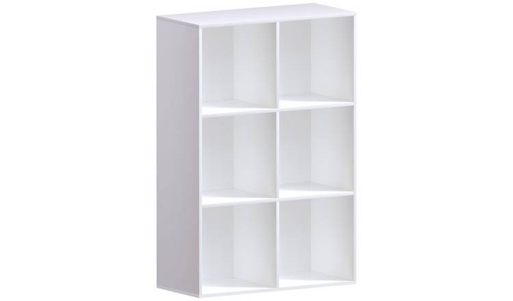 Vida Designs Durham 6 Cube Storage Unit with 3 White Baskets - White