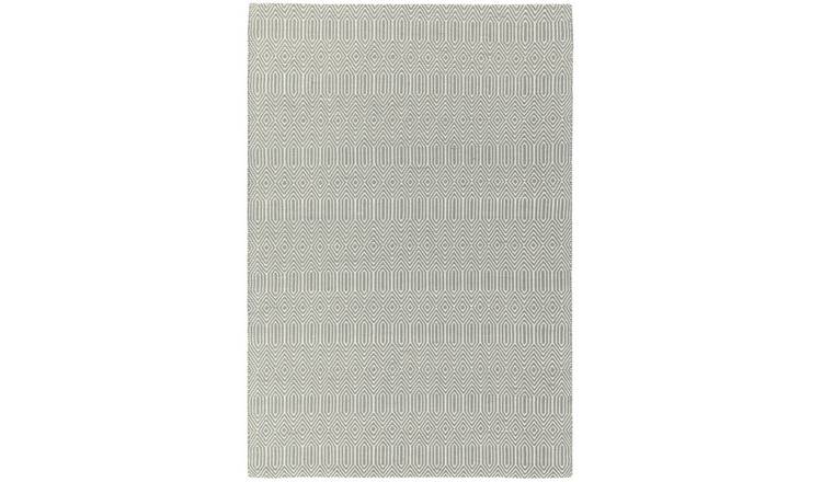 Mega Flooring Silver Handmade Geometric Rug - 100 x 150cm