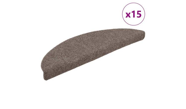 Walplus Pack of 15 Self-Adhesive Half Round Stair Mats - Beige - 65 x 21 cm