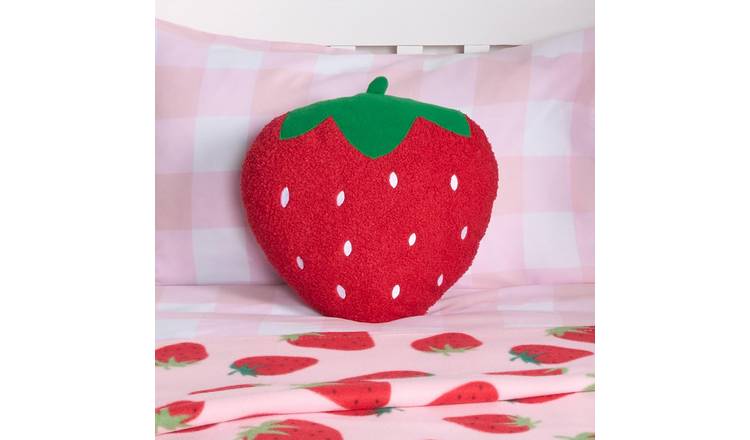 OHS Strawberry Shaped Scatter Cushion - Red - 35 x 40cm