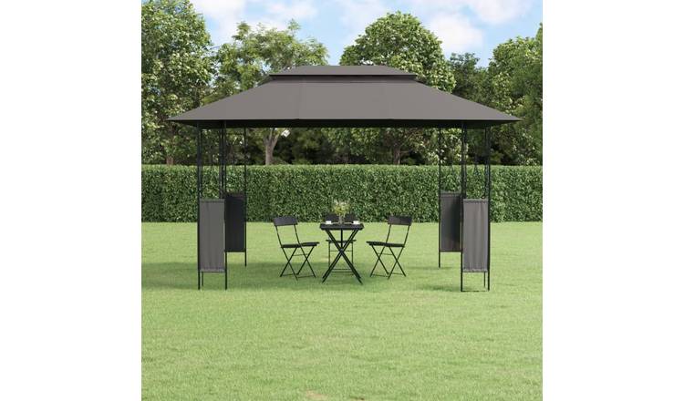 Walplus 400 x 300 x 270 cm Steel Gazebo with Roof - Anthracite