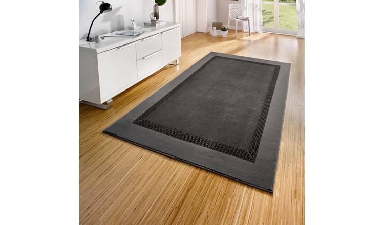 Hanse Home Grey Designer Velours Band Rug - 120 x 170cm