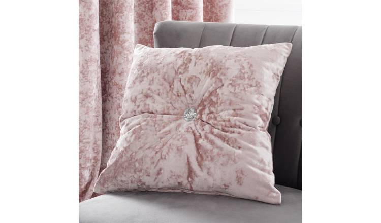 Catherine Lansfield Crushed Velvet Filled Cushion 45 x 45cm - Blush Pink