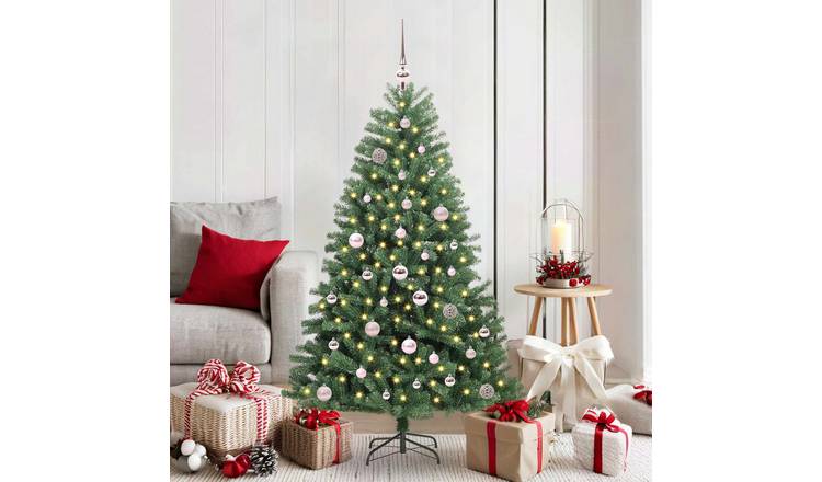 Walplus 150 LED String Lights Hinged Artificial Christmas Tree - Green - 150 cm
