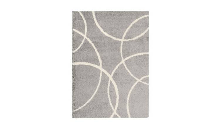 Mega Flooring Grey Shaggy Abstract Rug - 160 x 230cm