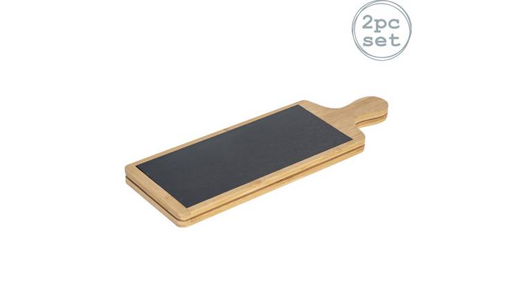 Argon Tableware Bamboo Slate Serving Paddles - Pack of 2