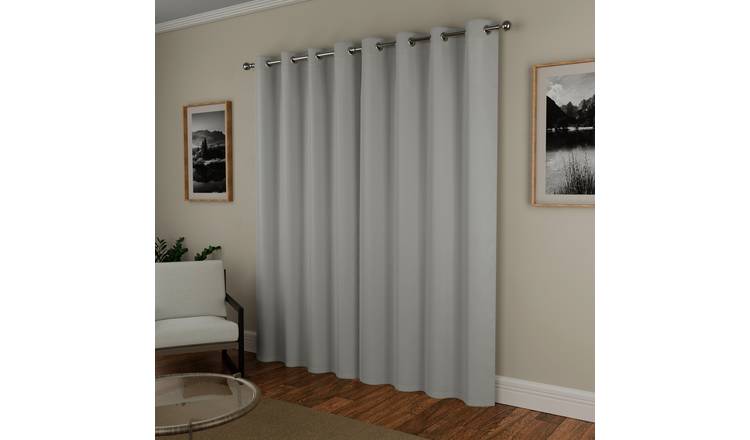 Enhanced Living Luna Plain Thermal Eyelet Curtains - 168 x 229cm - Grey