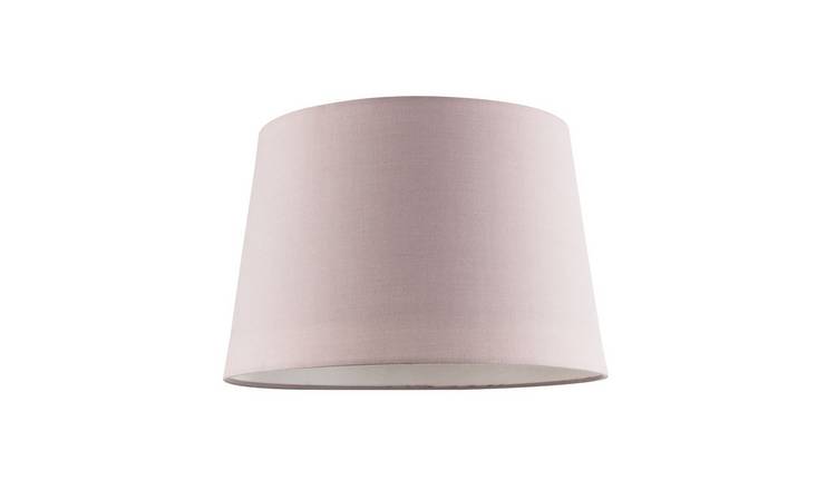 Happy Homewares Blush Pink Cotton Fabric Drum with White Lampshade - 30cm