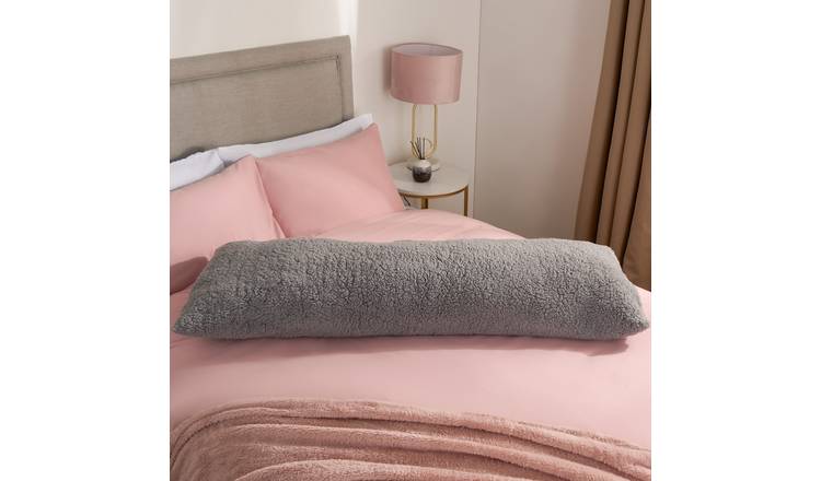 OHS Teddy Fleece Bolster Pillow - Grey