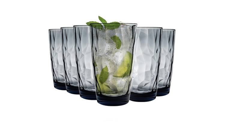 Bormioli Rocco Diamond Highball Glasses - 470ml - Blue - Pack of 12
