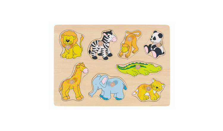 Goki Zoo Animals 8 Piece Lift Out Wooden Puzzle