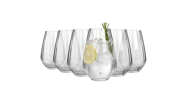 Argon Tableware Kensington Optic Crystal Highball Glasses - 620ml - Pack of 6