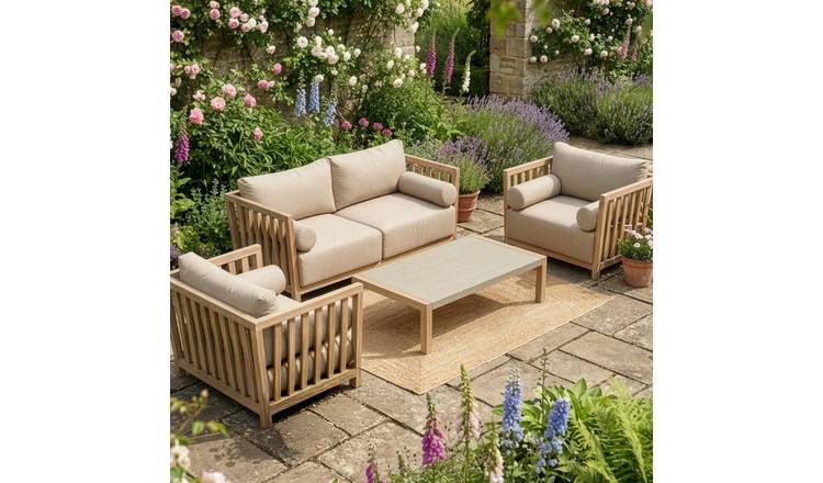 Dibor 4 seater Rattan Garden Sofa Set - Beige