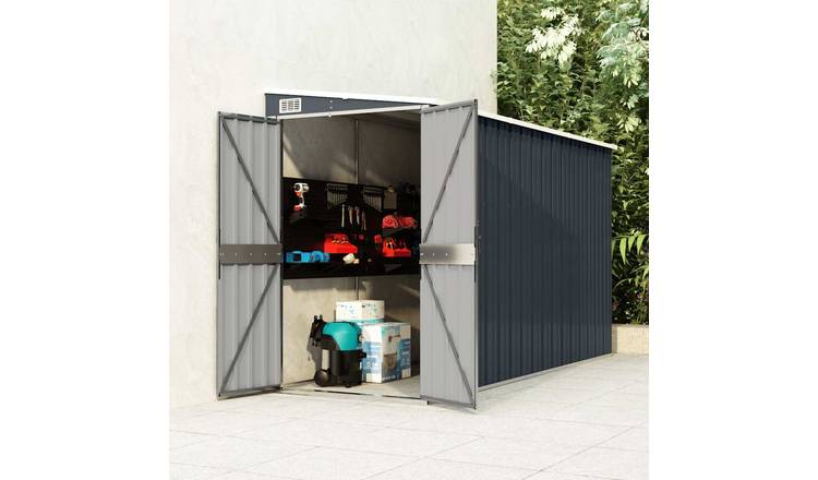 Walplus Garden Shed Metal Medium Garden Shed - Anthracite - 178 cm